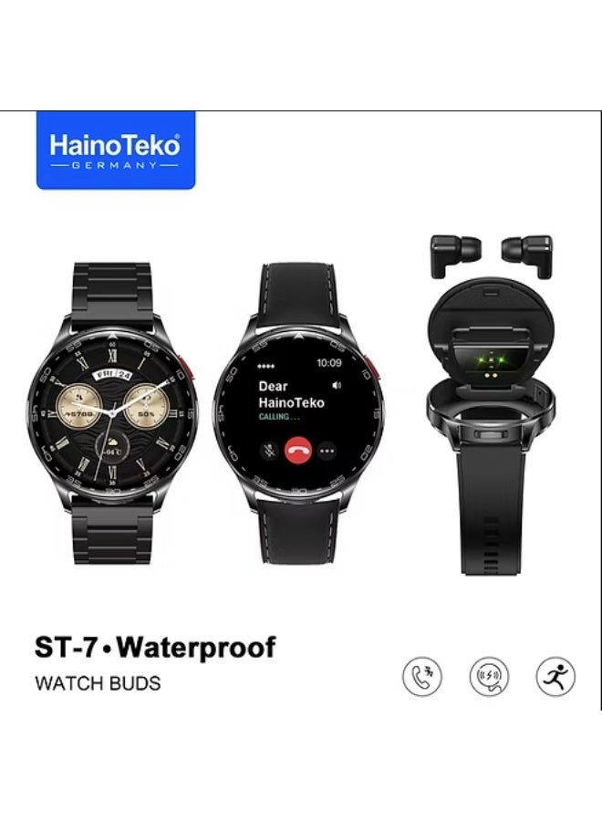 Compare HainoTeko ST7 Waterproof Smart Watch with Integrated Earbuds at KSA Price