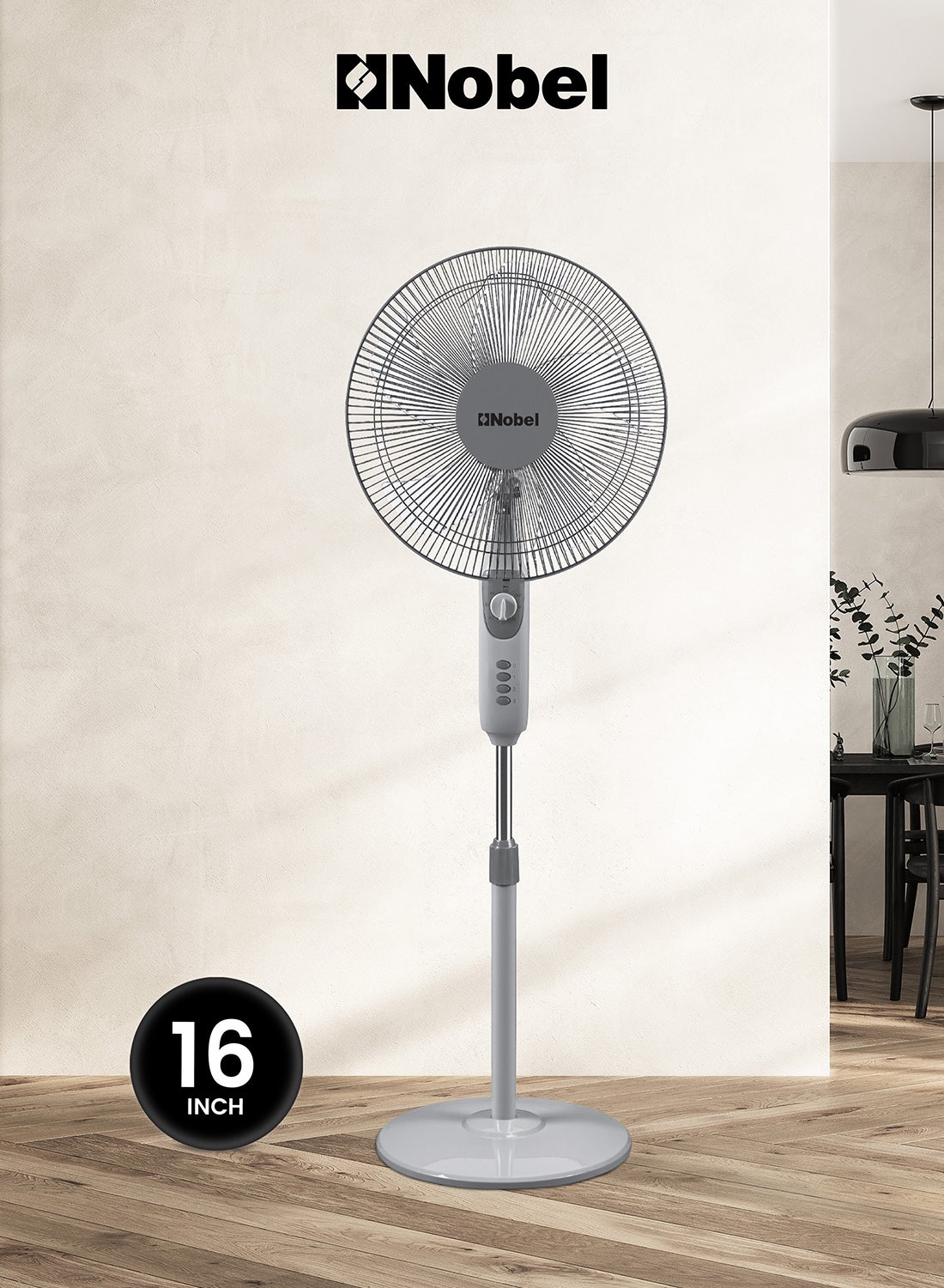 Compare Stand Fan 16 Inches 5 Blades 40 W NF145 ECO Light Grey at KSA Price