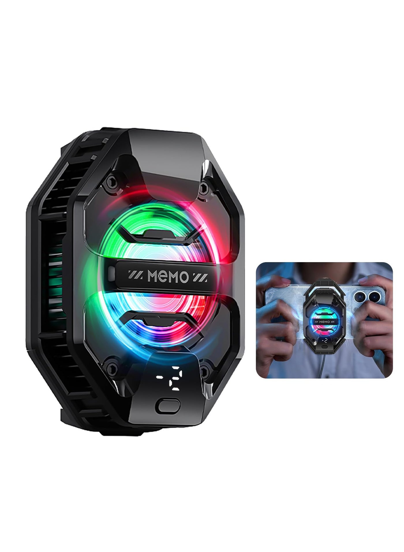 Compare Phone Cooler for Gaming, 27W iPhone Cooling Fan with RGB LED Semiconductor Heatsink Cooling Case Enfriador para Celular, for iPhoneAndroid Phone Gaming, Live Streaming, AI Smartphone Temperature at KSA Price