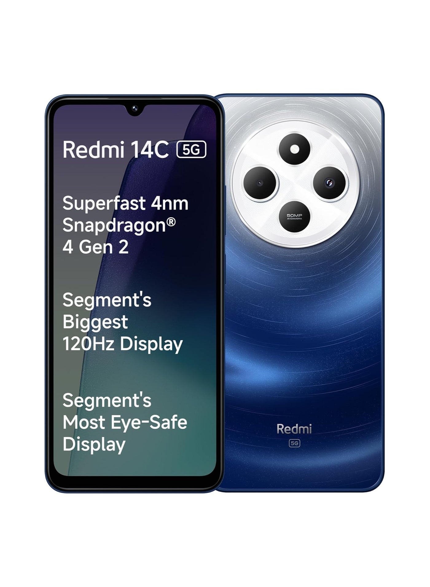 Compare Redmi 14C 5G Starlight Blue  6GB RAM, 128GB Storage | Superfast 4nm Snapdragon 4 Gen 2 | 120Hz 17.47cm 6.88” Display | 5160mAh Battery | 50MP Dual Camera | Premium Starlight Design at KSA Price