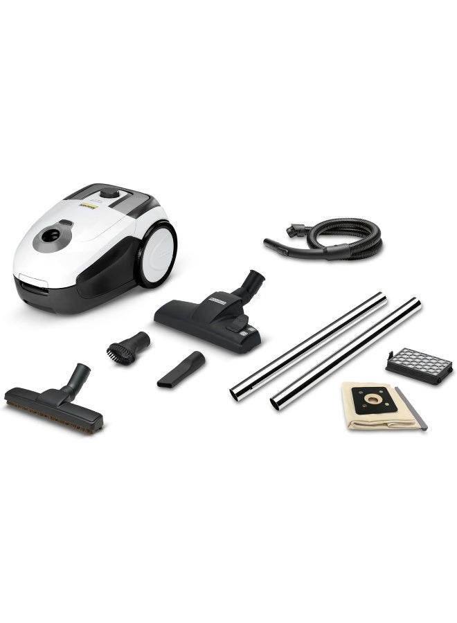 Compare VC 2 Bagged Cylinder Vacuum Cleaner – Compact 700W Household Canister Vacuum with HEPA 12 Filter, Telescopic Metal Tube, Floor Nozzle & Onboard Accessory Storage  2 Years Warranty 2.8 L 1100 W 1.198036.0 White at KSA Price