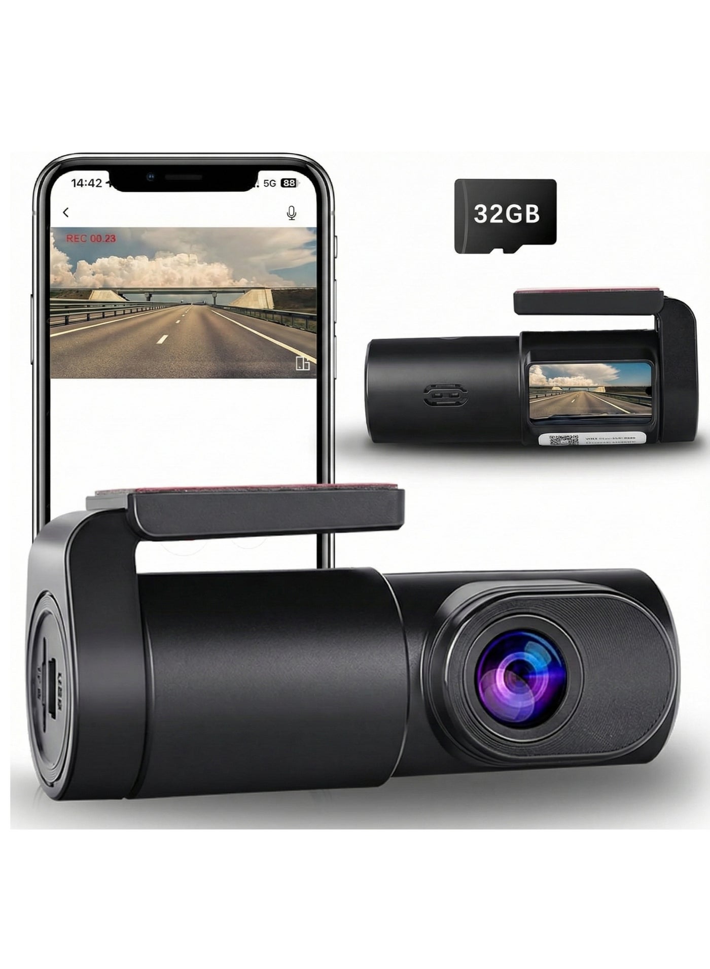 Dash Cam Front- 1080P FHD Front Dash Camera…