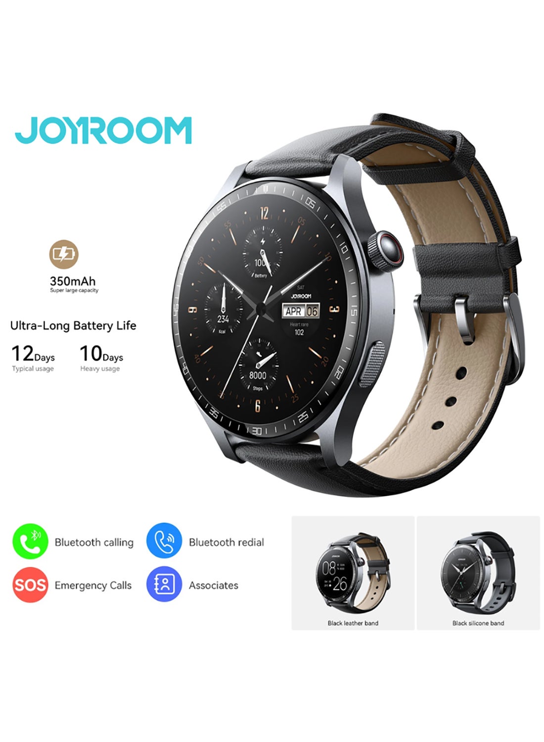 Compare 350 mAh JRFC2 Pro 48mm Stylish Smart Watch for Men & Women, 350mAh Classic Series – Bluetooth Calling, Fitness & Sleep Tracking, Heart Rate Monitor, Waterproof IP68, MultiLanguage ArabicEnglish, App Notifications Grey at KSA Price