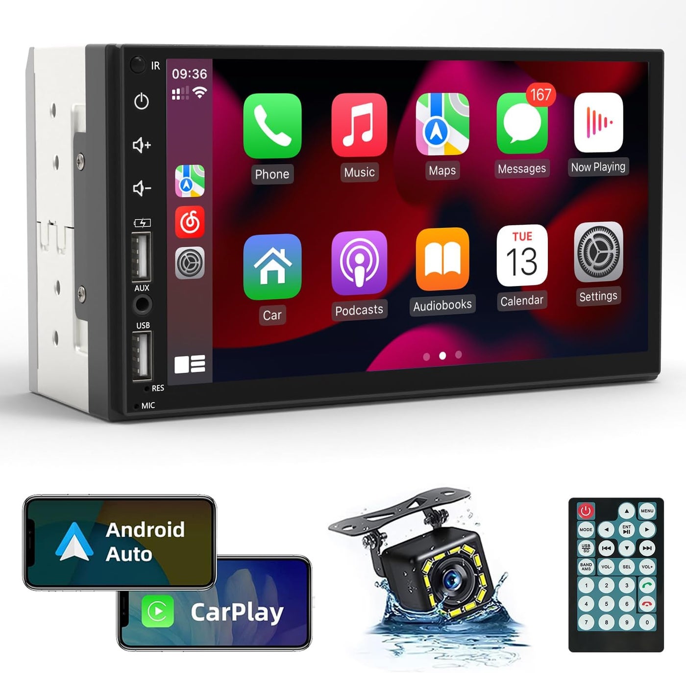 Leadfan Double Din Car Stereo with Apple Carplay…