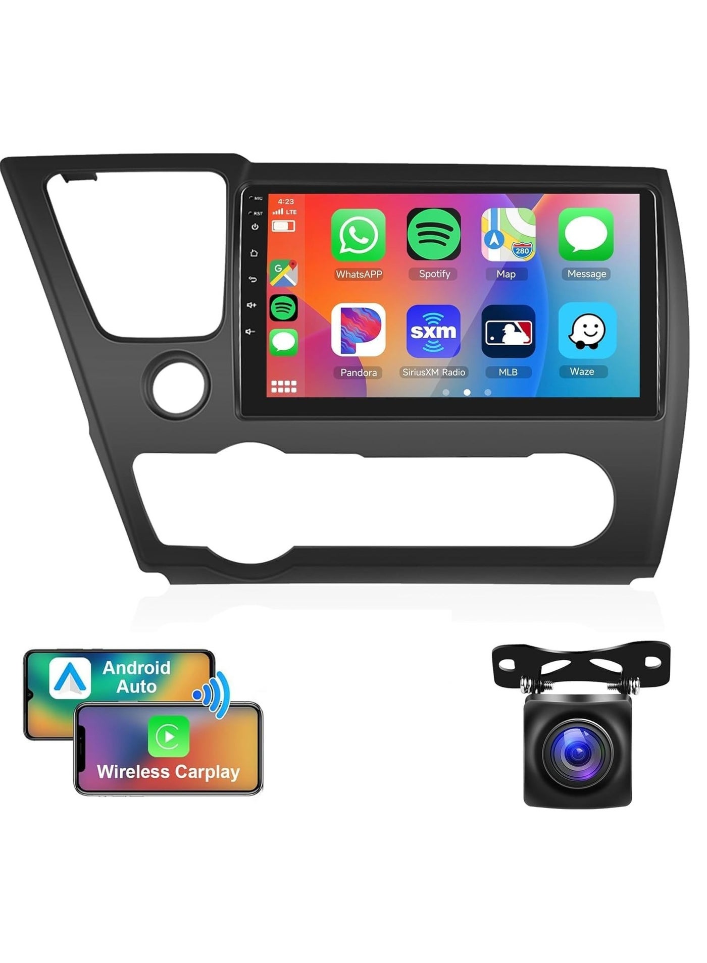 Compare Android Car Stereo for Honda Civic 20132017 6GB RAM 128GB ROM 9 Inch Support SIM Card, Apple Carplay, MirrorLink WiFi BT, IPS Touch Screen with AHD Camera Included at KSA Price