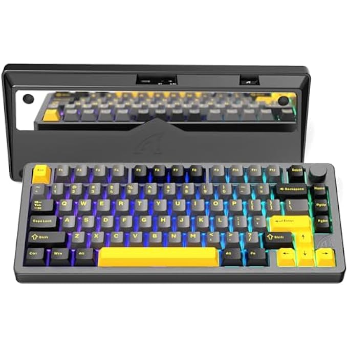 Compare X ATTACK SHARK X86 75% ALUMINUM CNC WIRELESS MECHANICAL GAMING KEYBOARD WITH VOLUME KNOB,82 KEY GASKET HOT SWAPPABLE RGB CUSTOM KEYBOARD,PBT KEYCAPS,BT2.4GHZUSBC FOR MACWINSTARSHINE BLACK at KSA Price