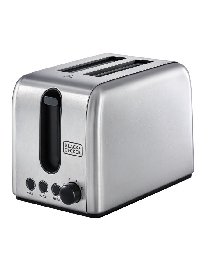 Compare Toaster, 2Slice, Stainless Steel, DualSide Heating, 6 Browning Levels, Defrost, Reheat, Cancel Functions, Wide 36mm Slots, Removable Crumb Tray, Sleek Design, 1050 W ET244B5 Silver at KSA Price