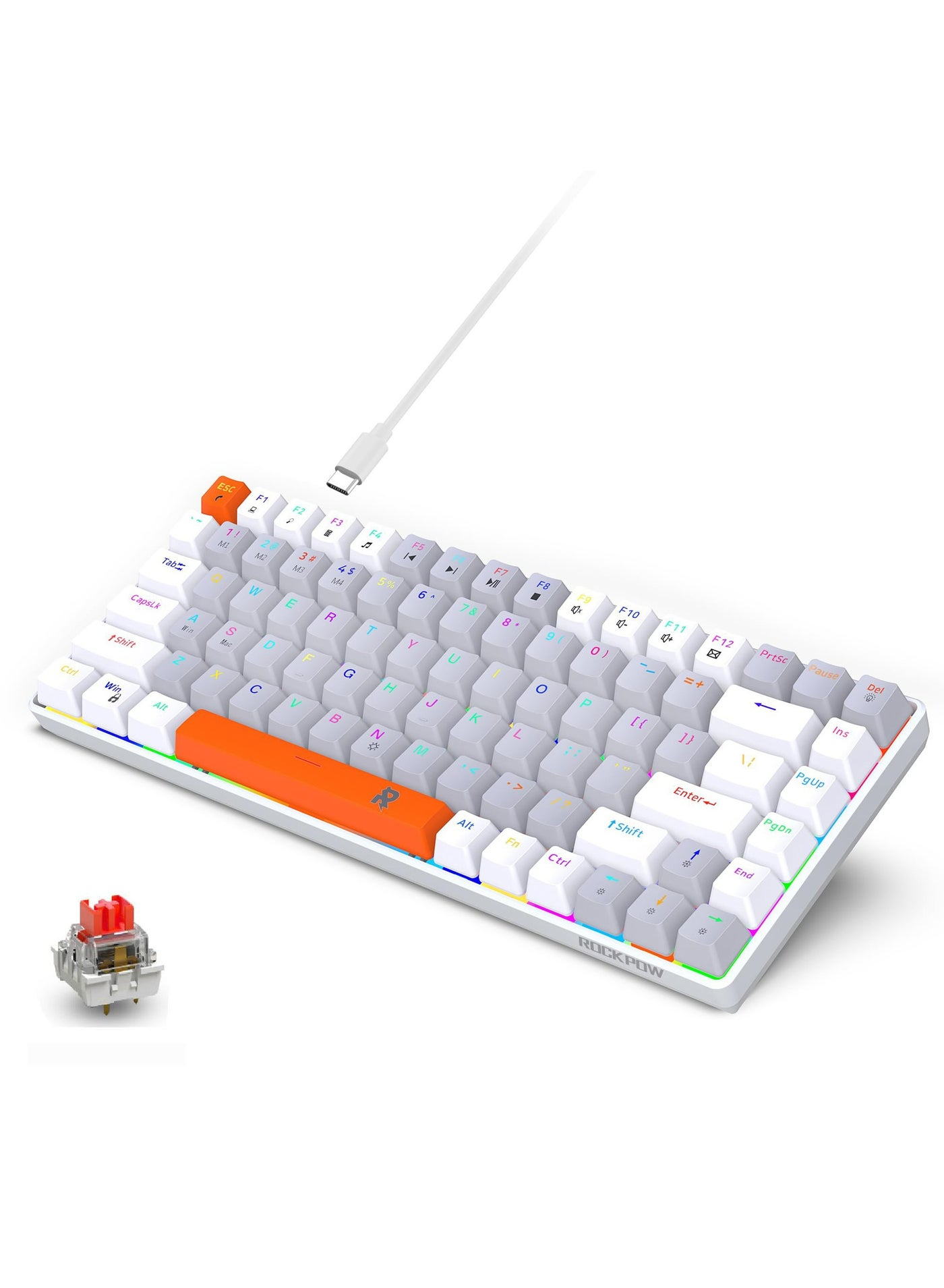 ROCK POW 84 Keys 70% Mechanical Gaming Keyboard…