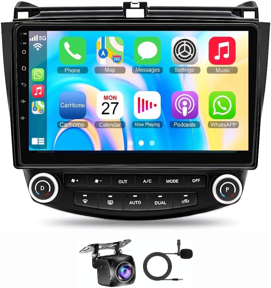 Compare Honda Accord Car Stereo for Honda Accord 20032007 | Android Touch Screen | Wireless CarPlay & Android Auto | GPS Navigation | Bluetooth | WiFi | DSP | AHD Backup Camera Included | Fast Interface 4+32GB, 8C at KSA Price