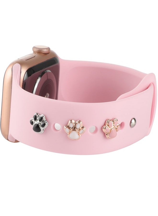Compare 3Pcs Decorative Charms Nails Studs Compatible with Apple Watch Band 454442414038mm Silicone Bands iWatch Series 8 7 6 5 4 3 2 1 Stylish Personalize SmartWatch Accessories No Band Dog Paw at KSA Price