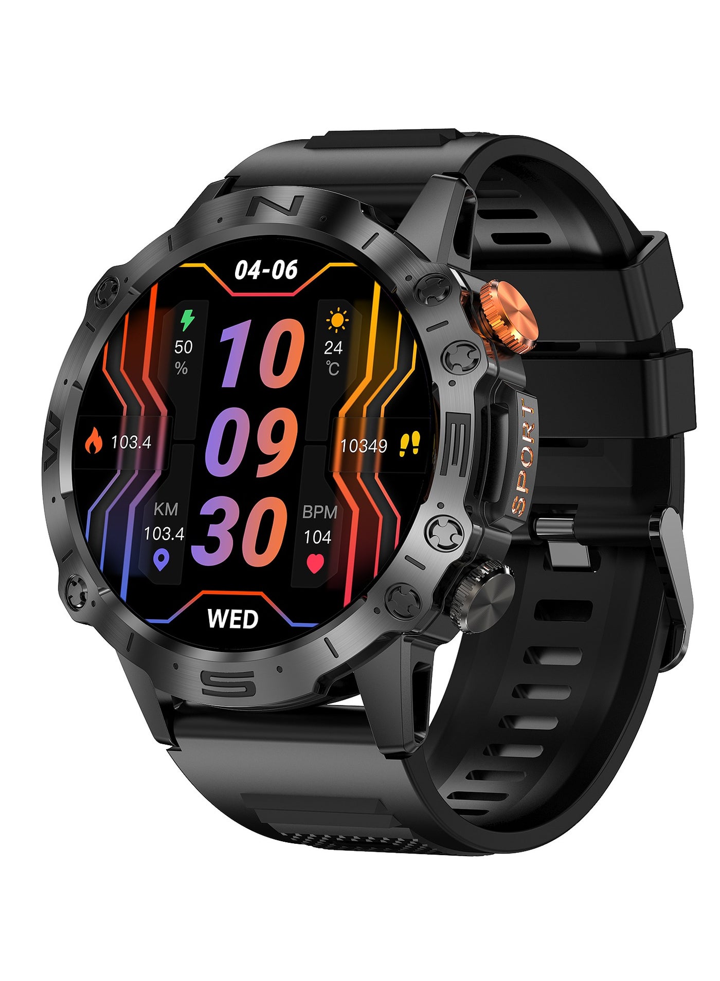 Compare Dome Smartwatch For Men, AMOLED Always On Display Bluetooth Calling Waterproof Fitness Watches Compatible With Android iOS Black at KSA Price