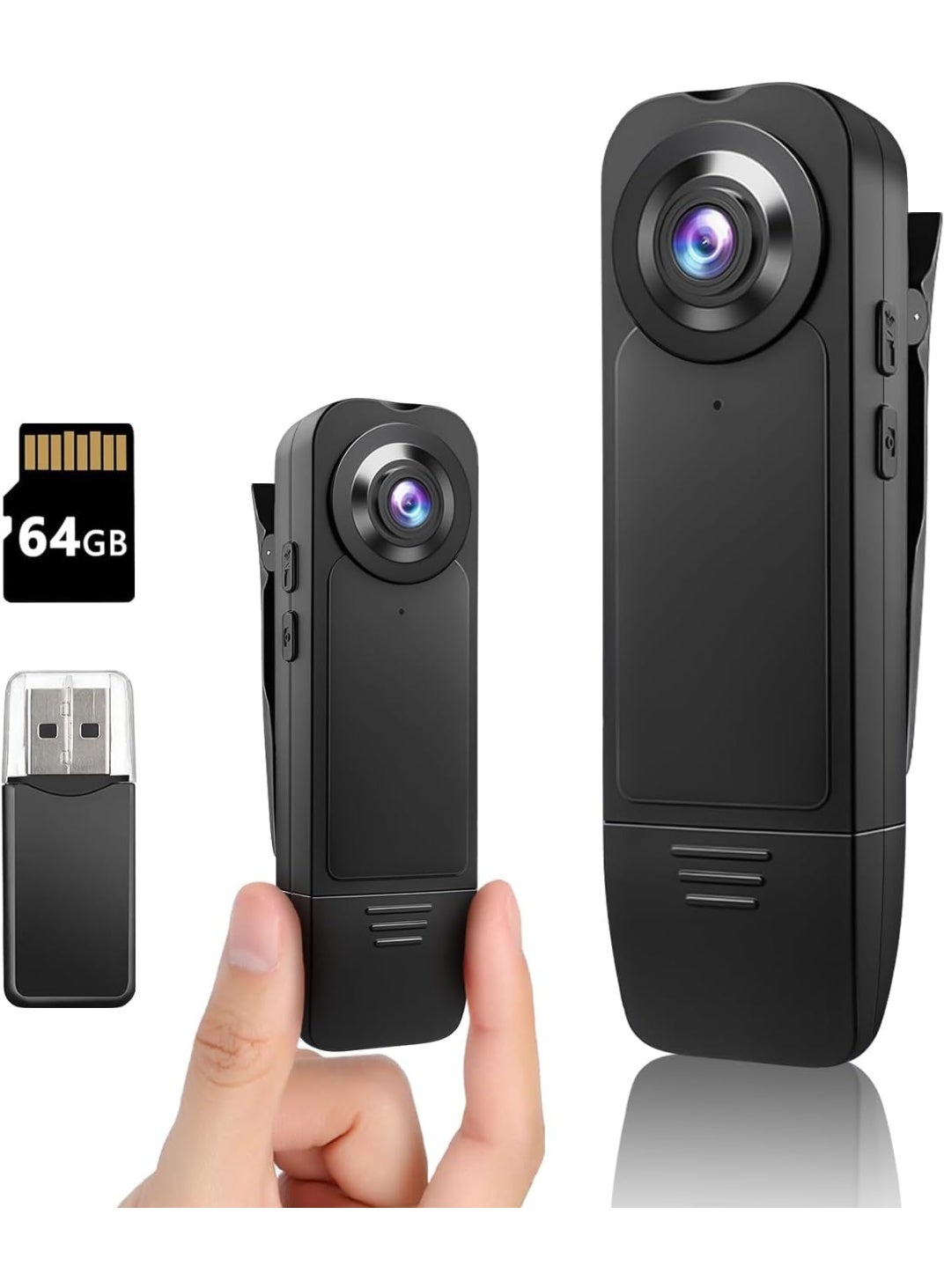 Compare Upgraded Mini Action Camera 1080P  64GB Body Worn Cam, Portable Wearable Patrol Video Recording Camcorder for Security, Work Records, Guard at KSA Price