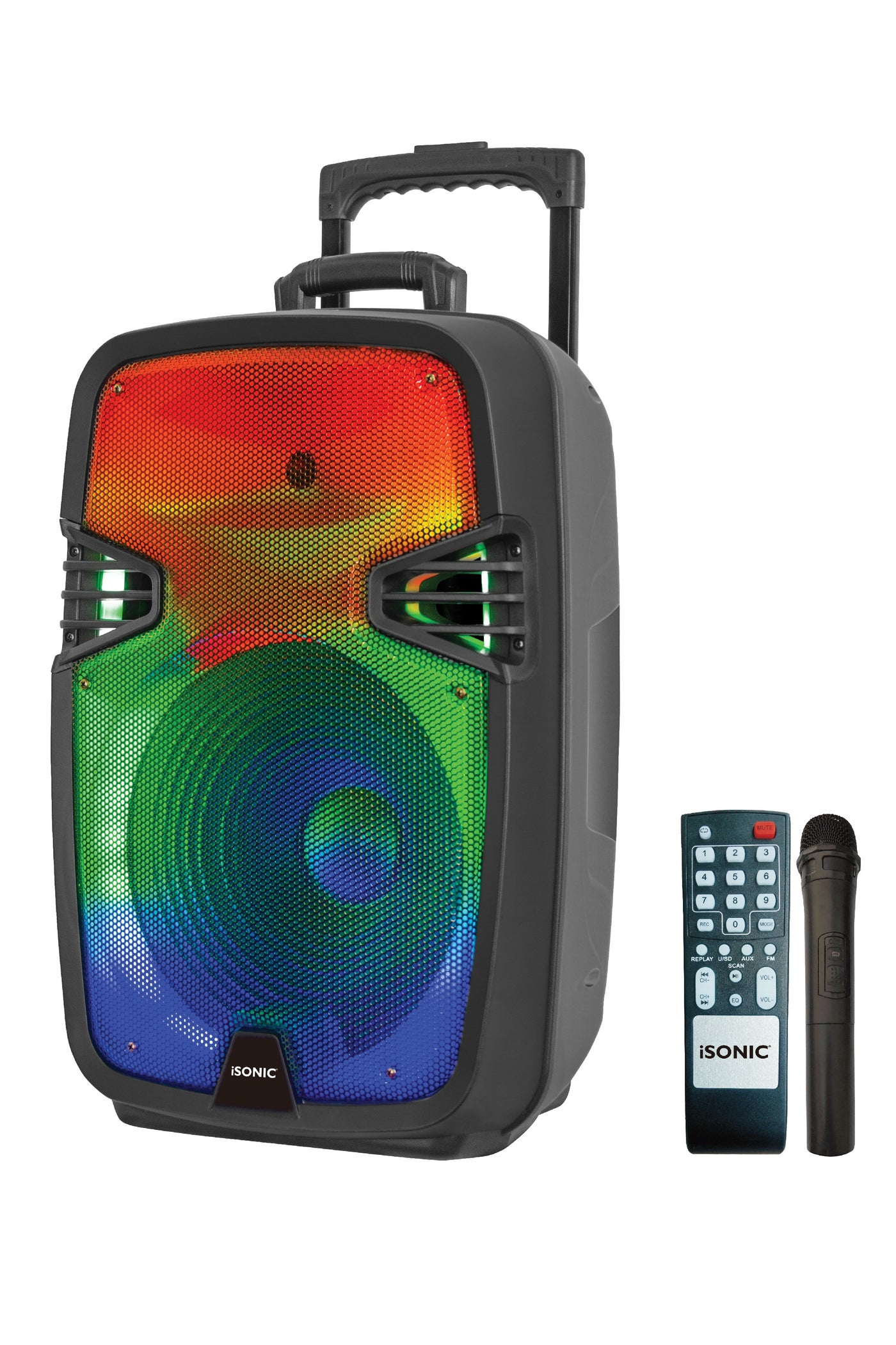 Compare ISonic Trolley Bluetooth Speaker 12″ 30 W Subwoofer TWS with Mic & Remote at KSA Price
