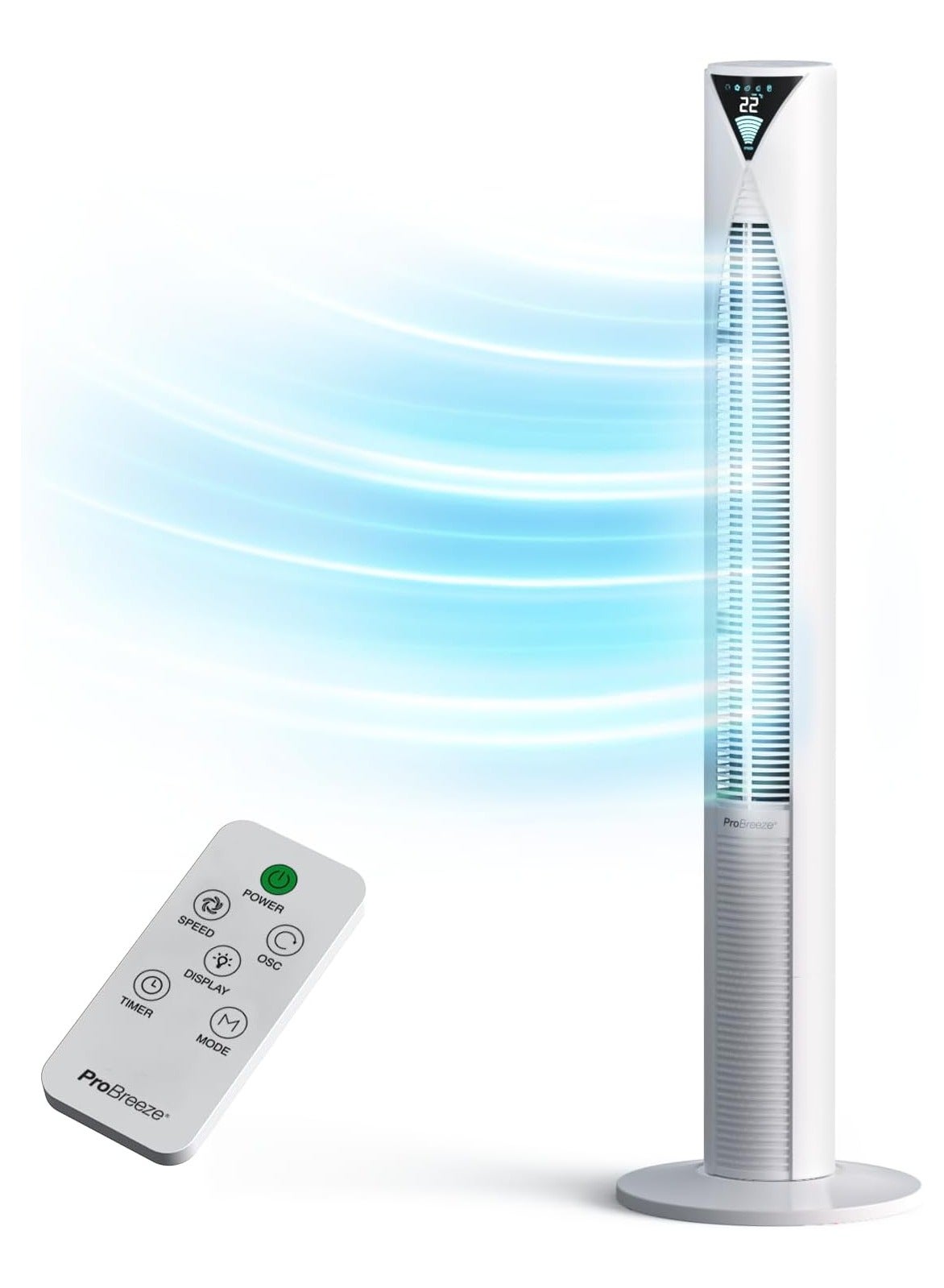 46 Inch Oscillating Tower Fan with Remote, Floor…