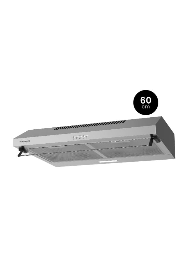 Compare 60cm BuiltIn Kitchen Hood – Stainless Steel, Push Button, 3 Speeds, LED Light, Carbon Filter  BuiltIn 63 W H1160STN Silver at KSA Price