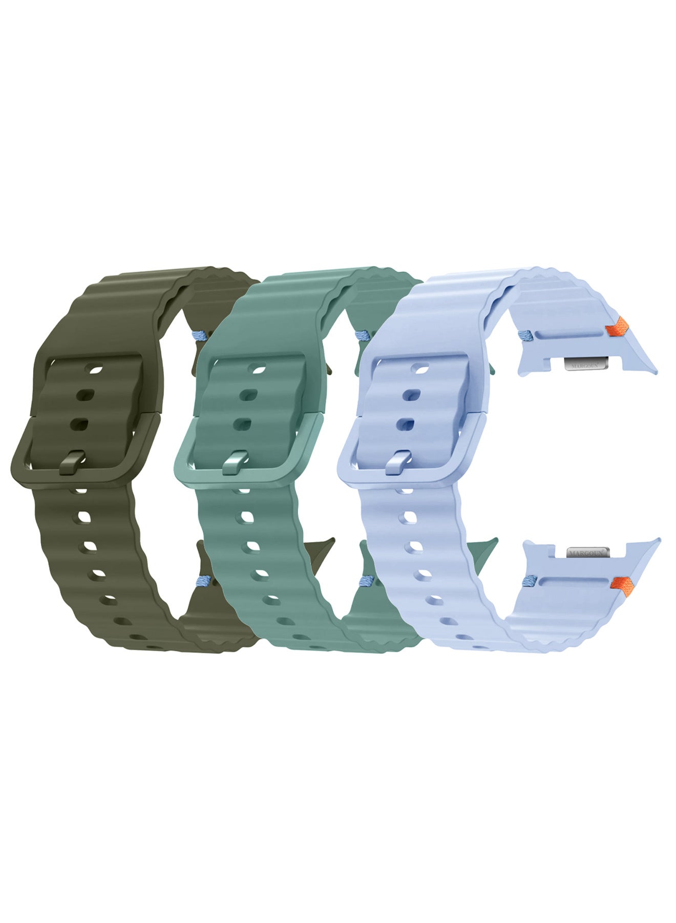 Compare 3 Packs Silicone Ocean Band for Samsung Galaxy Watch 8 Classic 46mm and Watch 8 40mm 44mm  Sport Band Strap Multicolour21 at KSA Price