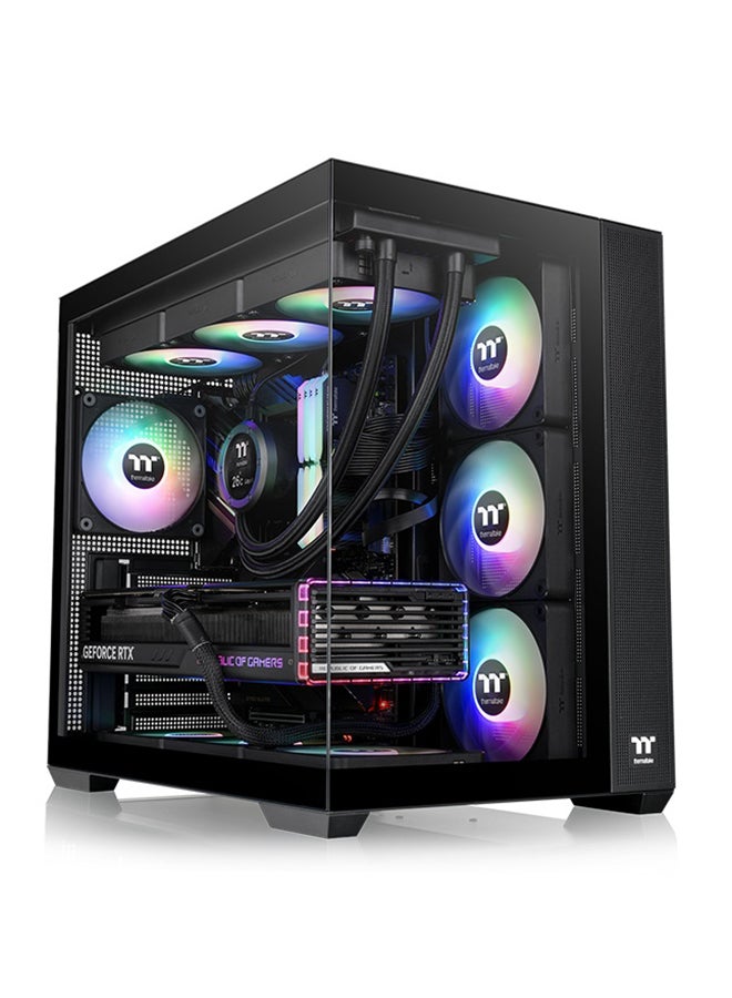 Compare View 380 TG ARGB Mid Tower Chassis, Compatible with HiddenConnector Motherboards, Dual Chamber Design, Tempered Glass Front and Left Panels |CA1Z200M1WN00 Black at KSA Price