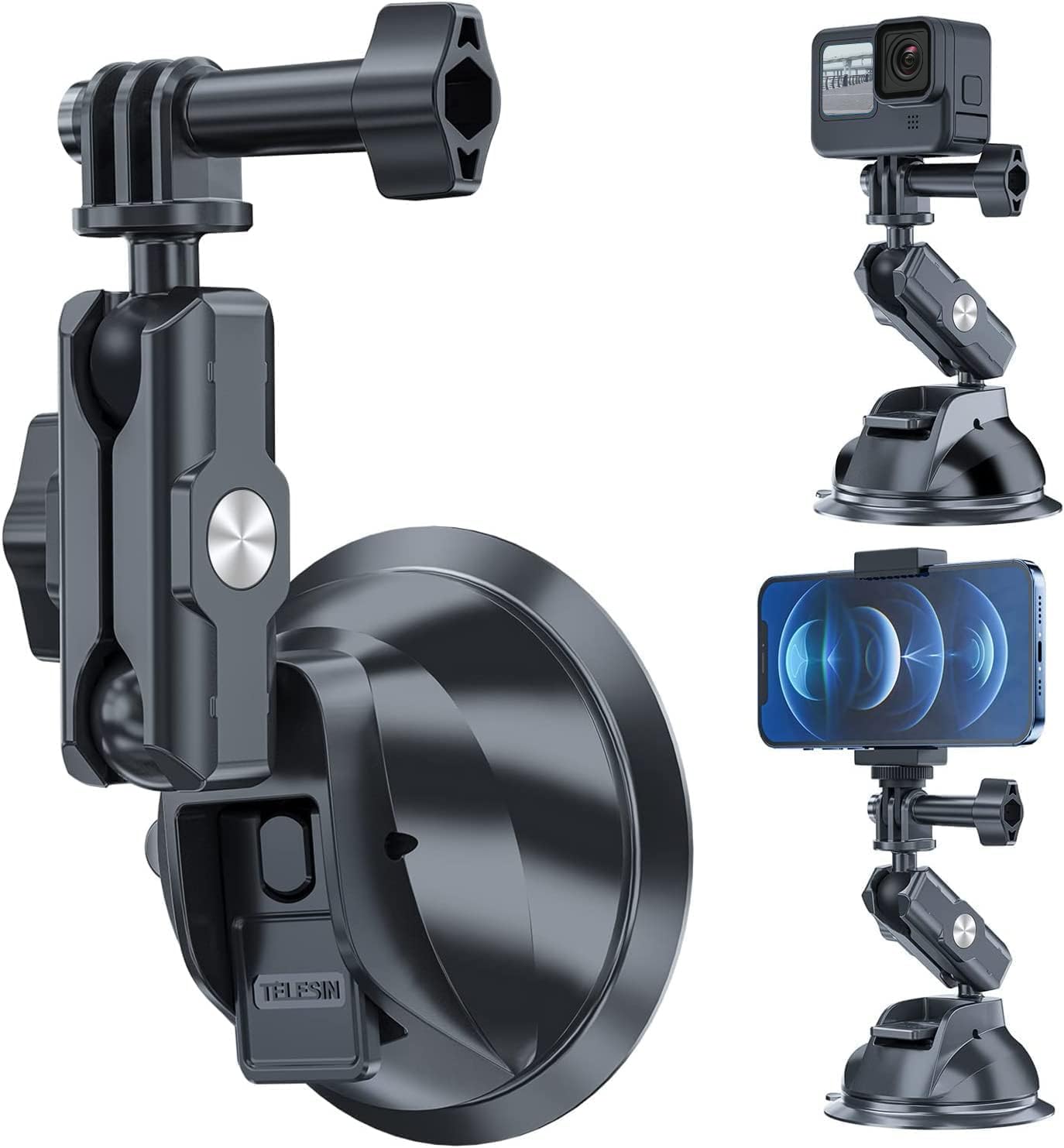 TELESIN Suction Cup Mount for DJI/GoPro/Insta360,…
