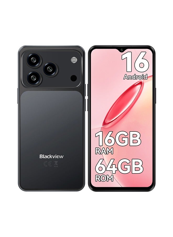 Compare Blackview Wave 7C Black Dual SIM 4G Smartphone 4GB RAM 64GB Storage 6.56 Inch HD+ Display 5000mAh Big Battery 32MP AI Camera Android 16 Unlocked face Mobile at KSA Price