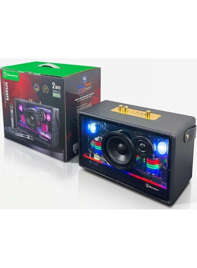 Compare M90 Portable Wireless Bluetooth Karaoke Speaker with Stereo Bass, Dual Microphones, Long Battery Life, Powerful Sound – Ideal for Parties, Outdoor Events & Home Entertainment at KSA Price