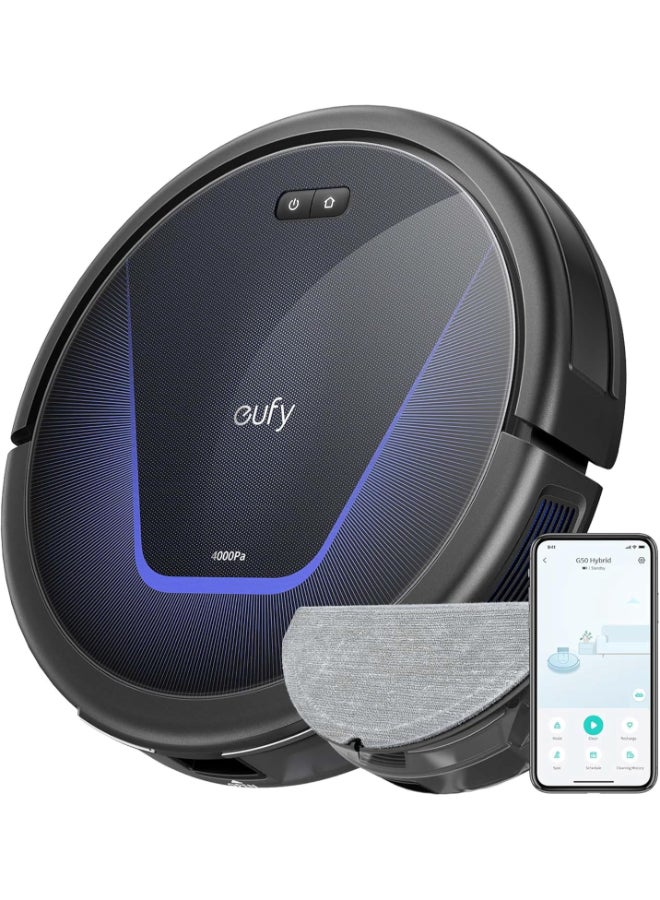 Compare G50 Robot Vacuum With 4,000 Pa Powerful Suction, Dynamic Navigation And Pro Detangle Comb Roller Brush For Hair Cleaning, Mop Pad For Light Surface Cleaning, Perfect For Hard Floor, Pet Hair, Carpet 40 W T2212 Blac at KSA Price