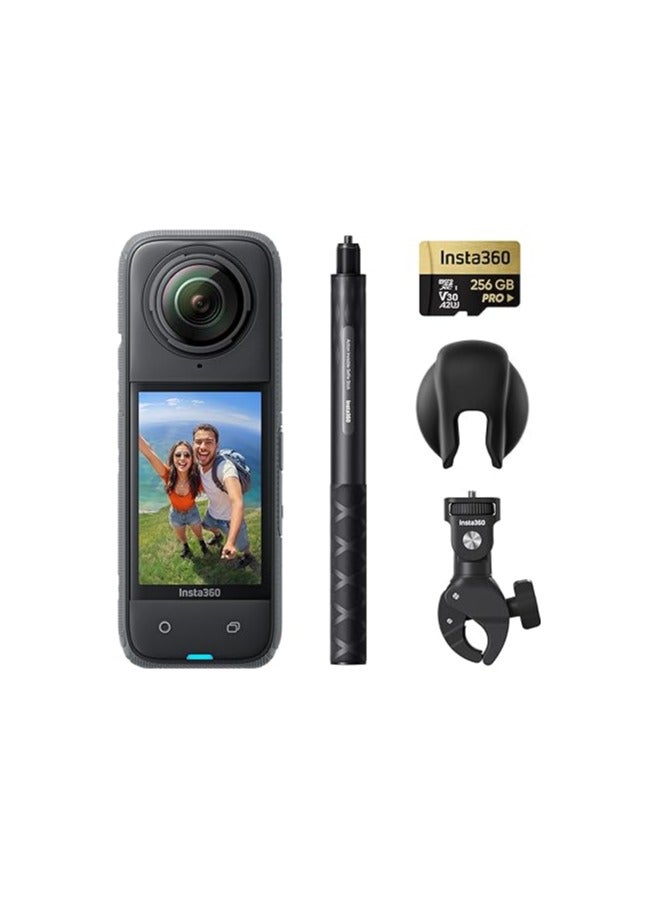 Compare X4 Motorcycle Bundle 8K Waterproof 360 Action Camera, 4K WideAngle Video, Invisible Selfie Stick, Removable Lens Guards, 135 Min Battery Life, AI Editing, Stabilization, For Sports, Travel at KSA Price