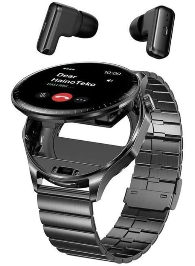 Compare Haino Teko 12 Smartwatch with Builtin Wireless Earbuds – Waterproof AMOLED Display, 3 Strap Set, Fitness Tracker for Men – Black at KSA Price