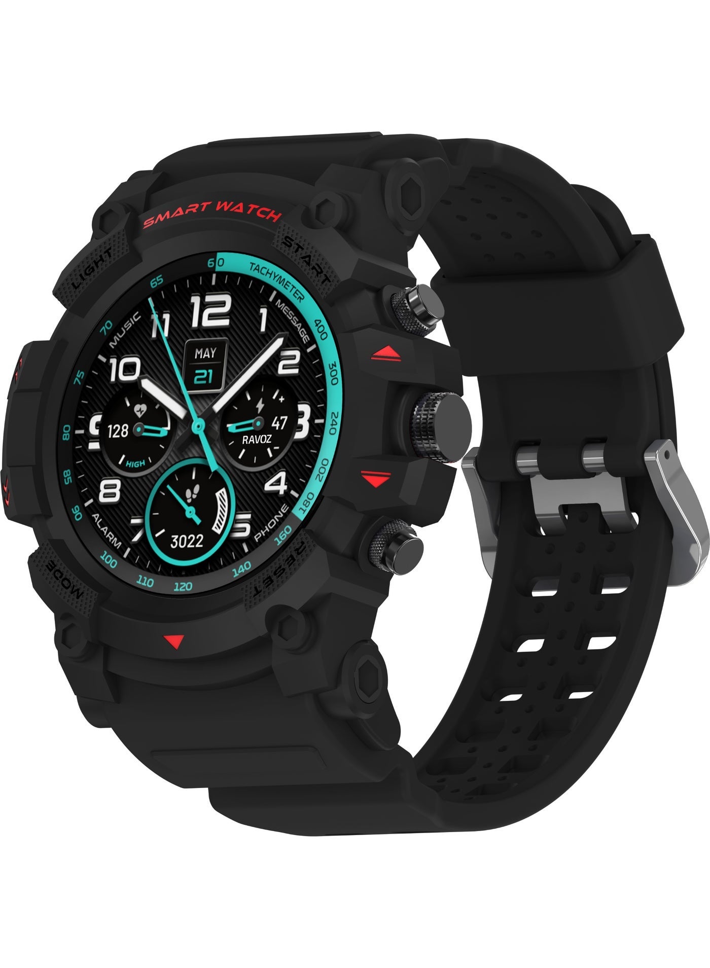 Compare Ravoz Rizto RW04 Rugged Smartwatch with GPS positioning system AMOLED Display at KSA Price