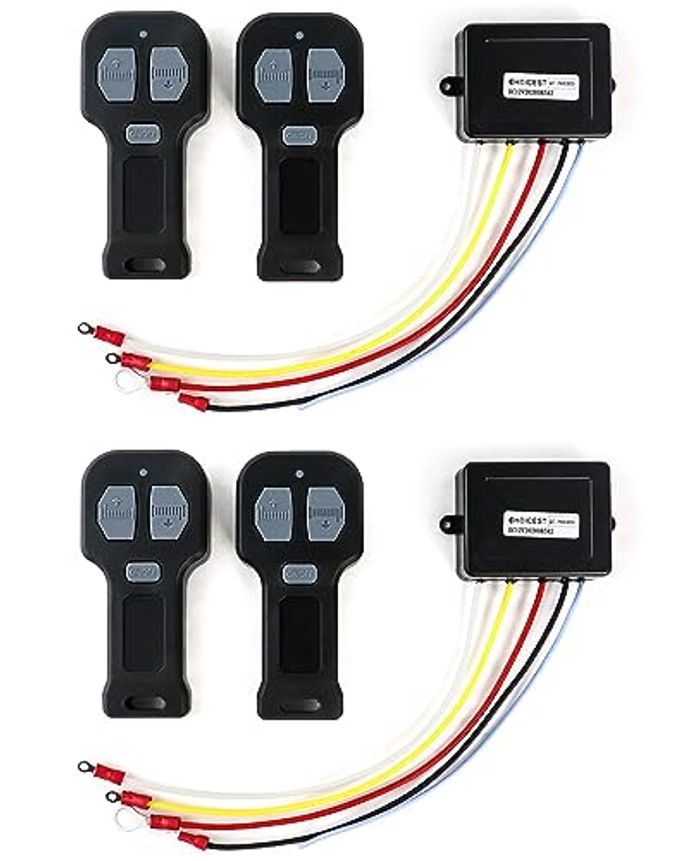 Compare 12V Car Wireless Winch Electric Remote Control, 4 Pack Universal Mini 5 Wire Control Winch with Dual Manual Matching Transmitter Kit for Truck, ATV and SUV Winch Wireless System at KSA Price