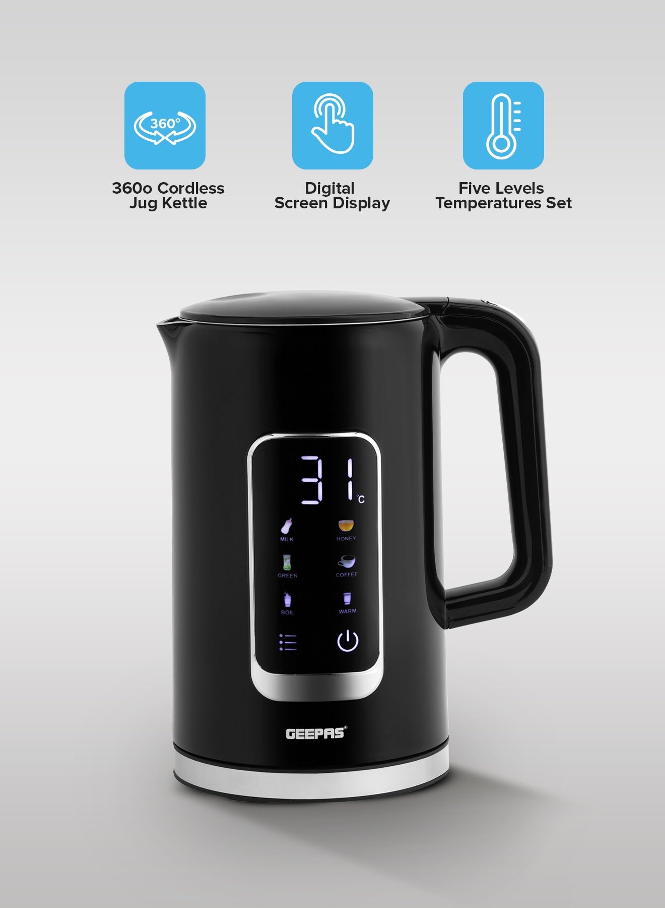 1.7L Digital Display Kettle Dry Boiling Protecction…