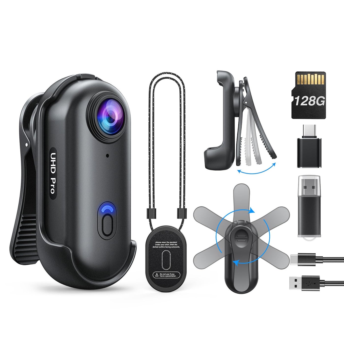 BOBLOV W4 Mini Body Camera, Wearable Camera with 360Â°Rotatable…