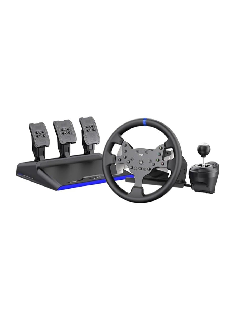 Compare PXNV99 Gaming Steering Wheel, 270900° 3Nm Force Feedback Racing Steering Wheel, Disassembly, With Hall Magnetic Induction Pedal, 6+1 Gear Shift Rod Game Racing Steering Wheel For PS4PS3Xbox One at KSA Price