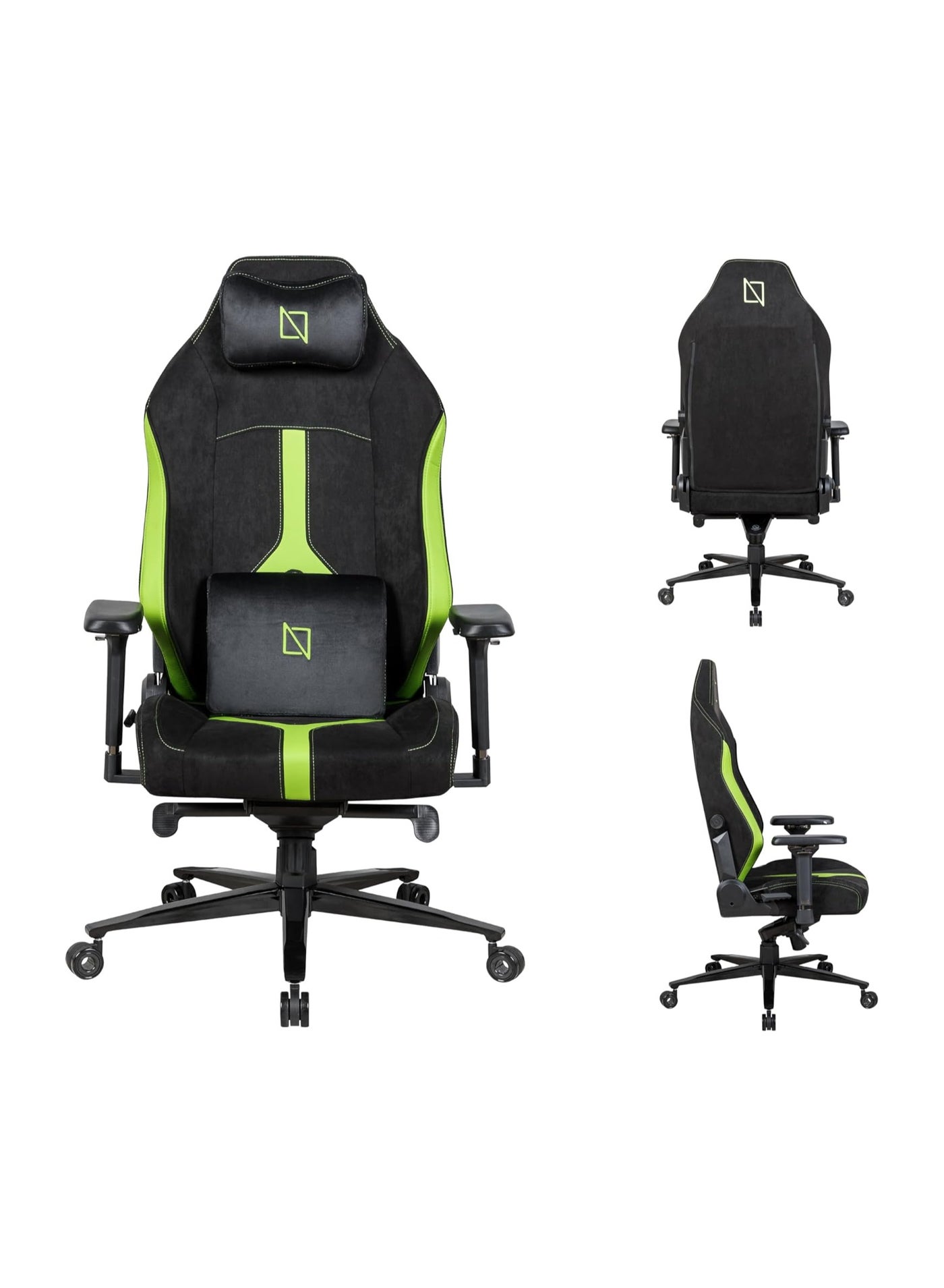 Compare APEX PRO EVO SERIES High Back Computer Gaming Chair with Magnetic Swappable Armrests Lumbar Pillow Magnetic Headrest by NAVO EVO PRO Hypersuede Lime Green at KSA Price