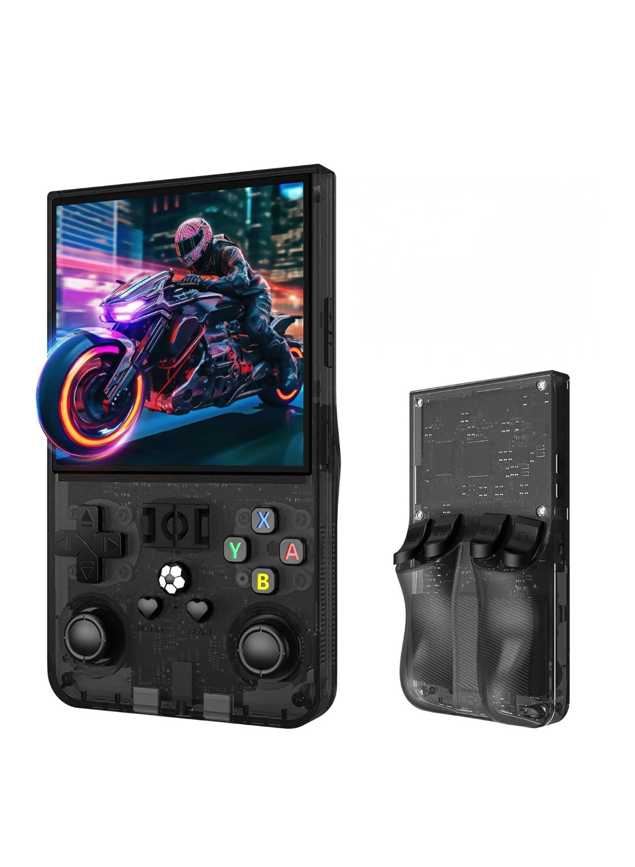 Compare 2025 New R36MAX Retro Handheld Game Console – 4.0 Inch IPS Display Portable Gaming Console with 64GB BuiltIn Memory, Linux System, 4000mAh Battery, Classic Mini Arcade Emulator Player, Black at KSA Price