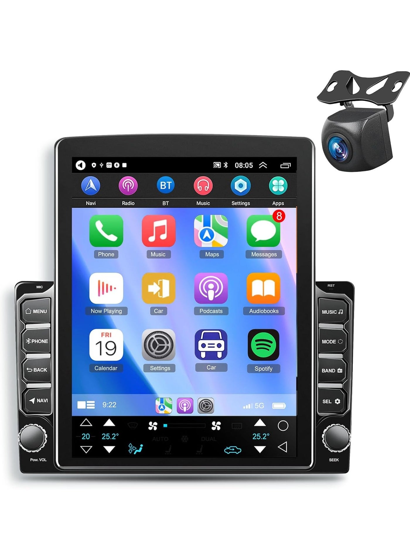 Compare Android 11 Double Din Car Stereo Apple Carplay Android Auto, 9.7inch Vertical Touch Screen Radio inDash Navigation GPS Units with AHD Backup Camera at KSA Price