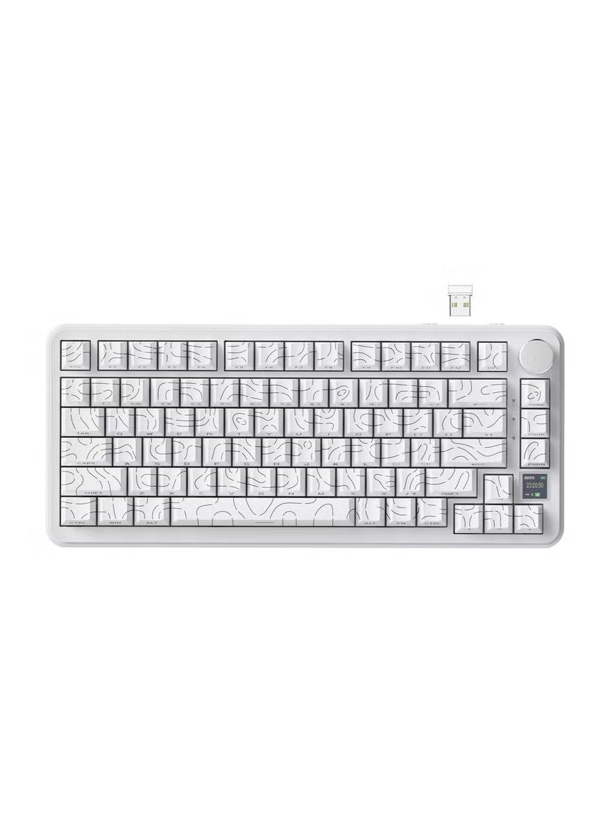Compare ATTACK SHARK X85Pro Wireless Mechanical Gaming Keyboard – HotSwappable – 75% Compact Layout – Smart TFT Display & Metal Knob – TriMode Connection Bluetooth 5.1, 2.4GHz, USBC – RGB Backlight – Gasket Mount – PBT Keycaps – PC Laptop Mac Compatible White Contour at KSA Price