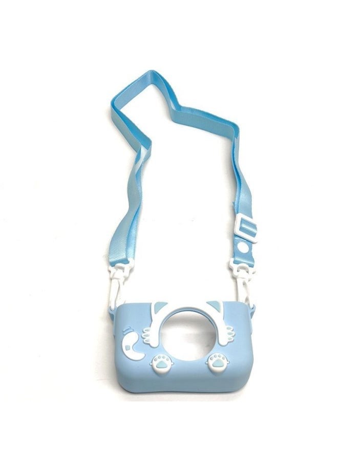 Compare Childrens Camera Cartoon Protective Case Small Camera Silicone Case Antifall With Lanyard Mini Photo Soft Rubber CaseColor:Blue cat Camera Case + Rope at KSA Price