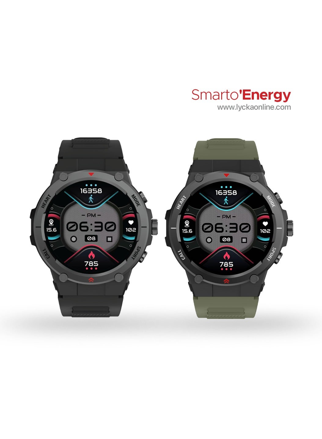 Compare Lycka Smarto Energy Waterproof Full Touch Smartwatch with 1.39” HD TFT Display & Standby time: 1015 with Magnetic Charging days at KSA Price