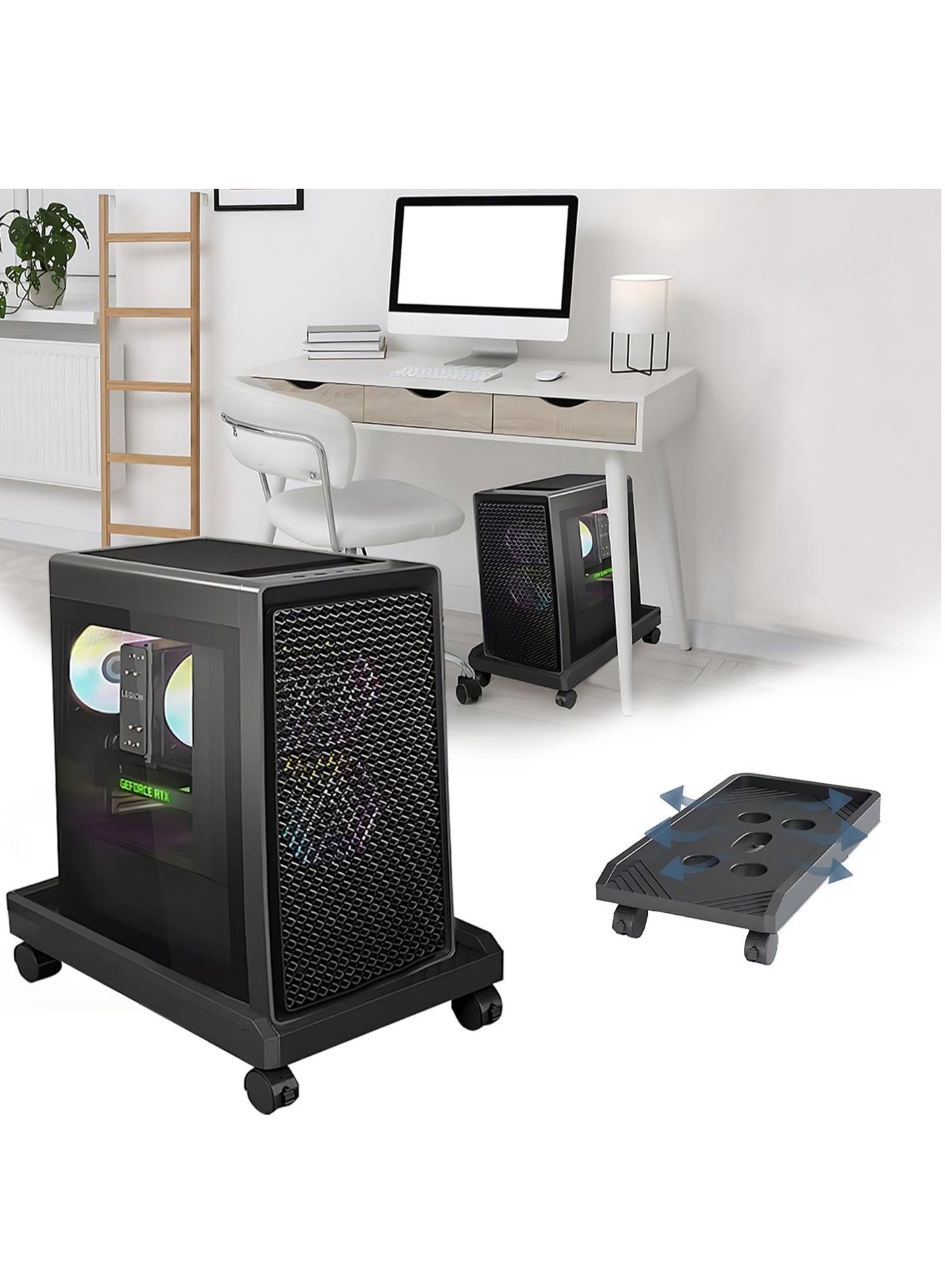 PC Tower Stand Mobile CPU Stand Cart Movable…
