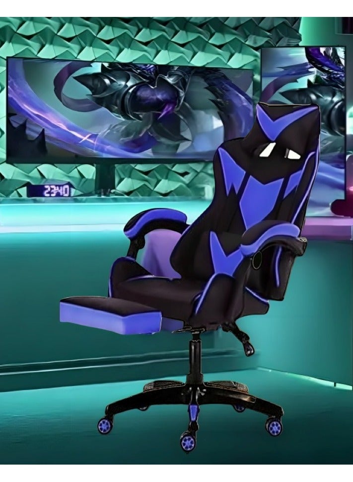 Compare Extra Large Heavy Duty Gaming Chair  Memory Foam, Retractable Footrest, Adjustable Height, Fully Reclining, BlueBlack at KSA Price