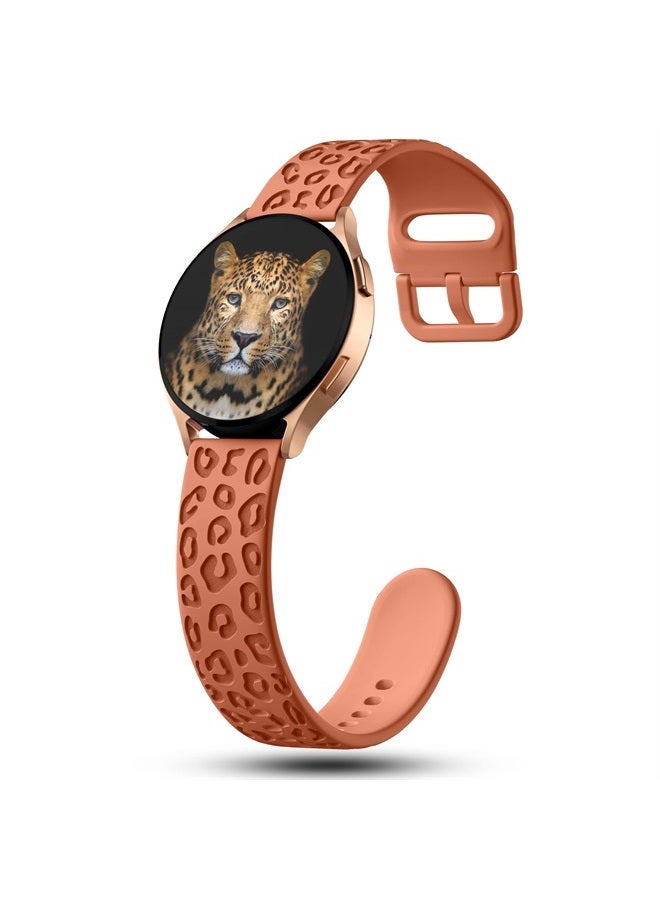 Compare 6Pack Engraved Band Compatible with Samsung Galaxy Watch 5 BandGalaxy Watch 4 BandsGalaxy Watch 3 BandsActive 2 Watch Bands,20mm Leopard Silicone Sport Strap Replacement for Women Men at KSA Price