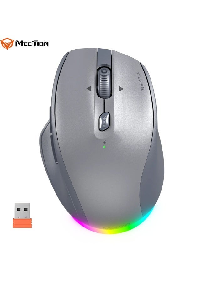 Compare MEETION Dual Mode Wireless Ergonomic Mouse BTM007 4direction scroll wheel Dual Mode Connectivity Long Lasting battery RGB backlighting 4 Adjustable DPI Level at KSA Price