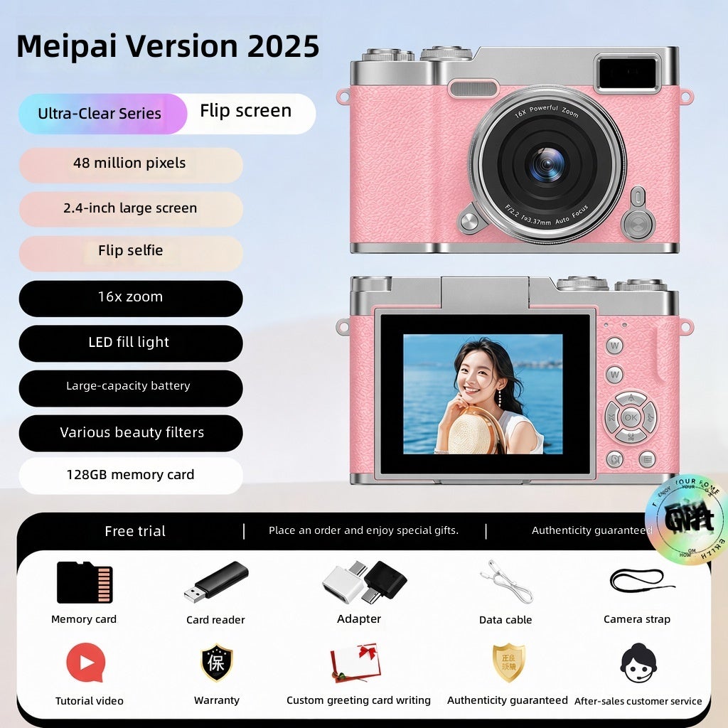 CCD Digital Camera 68MP HD Dual Lens Selfie…