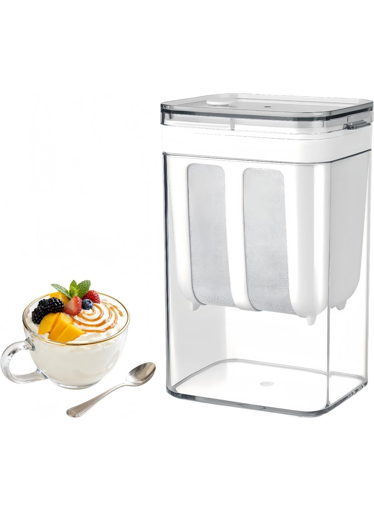 Compare 1100ml Greek Yogurt Strainer Separator, Yogurt Filter for Whey Separation, Suitable for Juice & Yogurt Milk, Kefir, Tofu, Cheese, BPA FreeWhite at KSA Price
