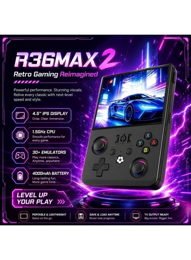 R36MAX 2 Handheld Retro Gaming Console With 4.5…