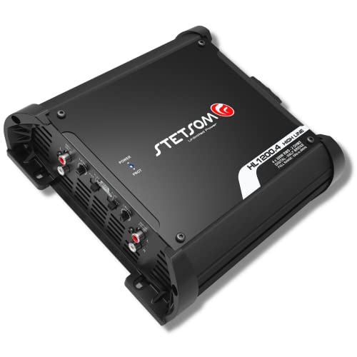 Compare Stetsom HL 1200.4 2 Ohm Multichannel Stereo Car Audio Amplifier, HL1200.4 1.2K Watts RMS, 4 Channel, 2? Stable Full Range HD Sound Quality MD Crossover HPF LPF Bass Boost Front Rear Bridge at KSA Price