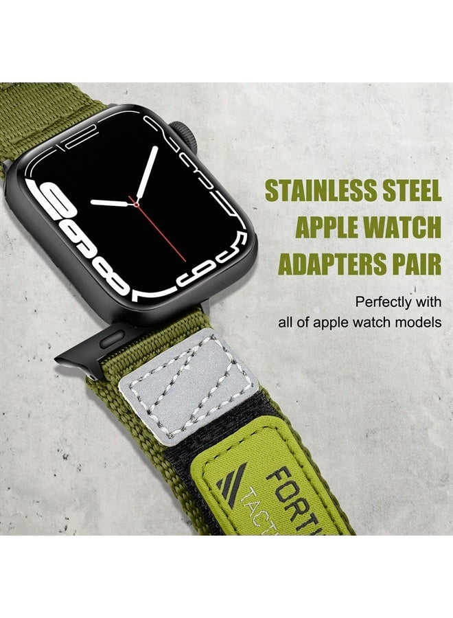 Compare Nylon Rugged Apple Watch Band Compatible with Apple Ultra Watch Band Apple Watch 38mm 40mm 41mm, Adjustable Tactical Extra long IWatch Band Men for Series 87654321 SE Black at KSA Price
