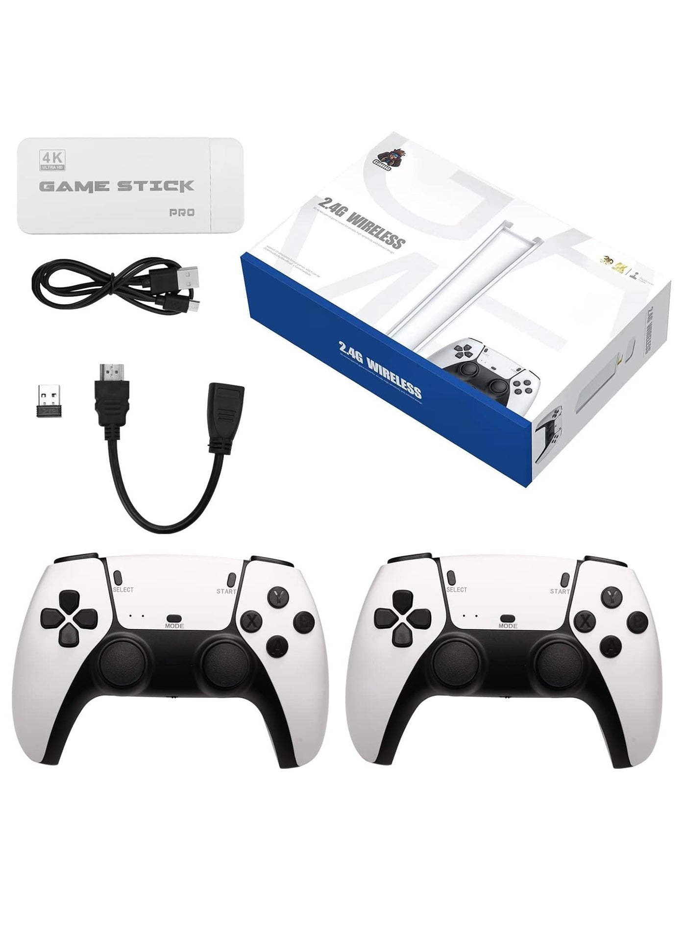 Compare Wireless Retro Game Console, HD 4K Classic Retro Game Console, Mini Arcade Two Player Game Console Plug & Play Video Game Stick, 23 Classic Emulators Definition HDMI Output Adults Kids Gift 64G at KSA Price