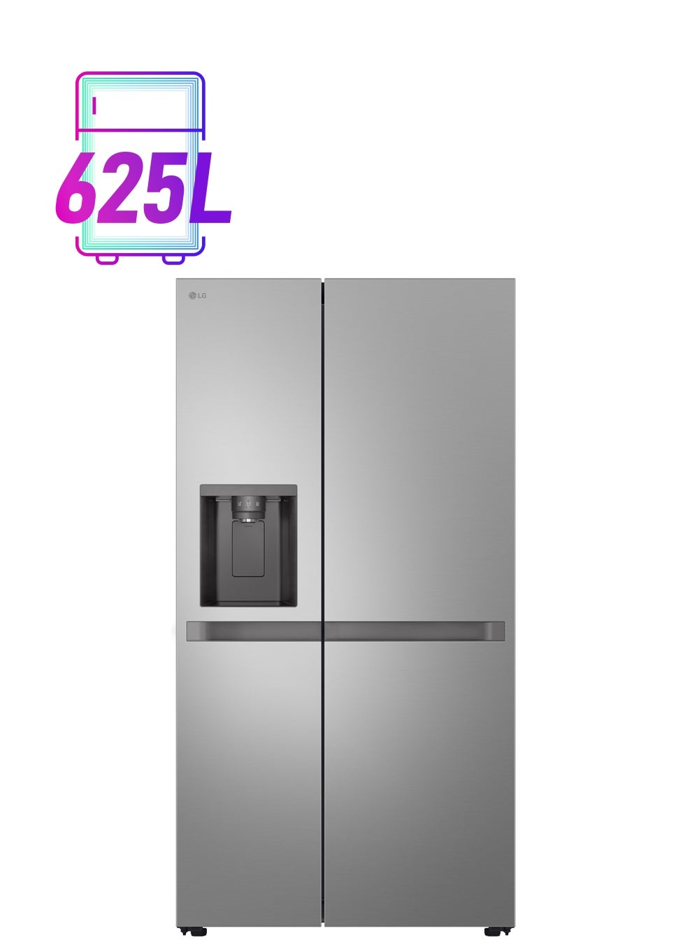 Compare 684 Litres Gross and 625 Litres Net Capacity with Multi Air Flow and Smart Diagnosis Side by Side Refrigerator GRL267KLKW Platinum Silver at KSA Price