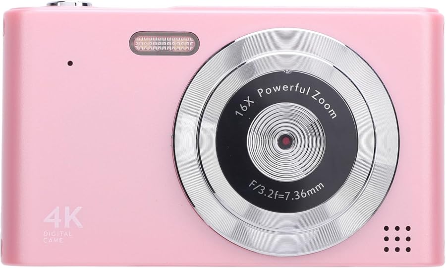 Compare Vbestlife 48MP 4K Kids Camera 16x Zoom Anti Shake Auto Focus Portable Travel Camera Pink at KSA Price
